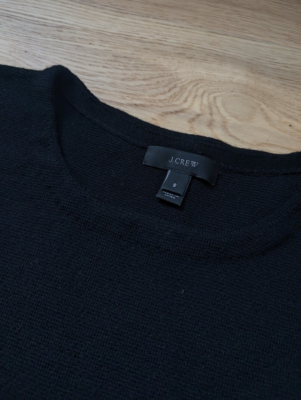 Jcrew 100% Merino Wool Black Sweater With Leather Pockets - Picture 6 of 8